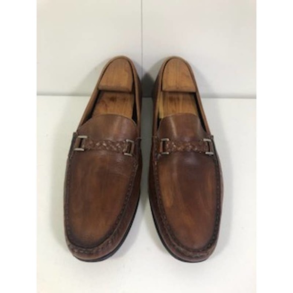 Mezlan Leather Loafer Metal Bit Accent Slip On Casual Loafer Shoes Brown US 10.5 main image 4